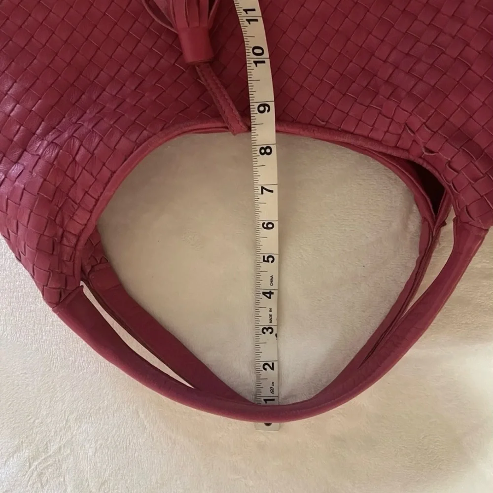 🩷 LALO LARGE Pink HAND Woven NAPA LEATHER HANDBAG / Vintage🩷